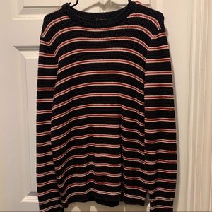 H&M Men's Large Black White and Red Sweater
